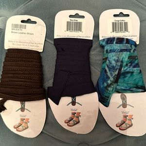 Sseko Sandal Ribbons Bundle of 3 Cotton Ribbons and 1 Spaghetti Strap.